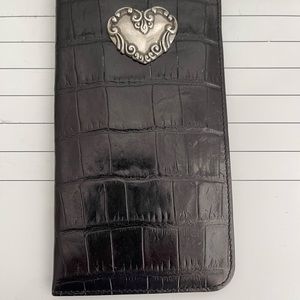 Brighton Black Leather Vintage Eyeglass Case